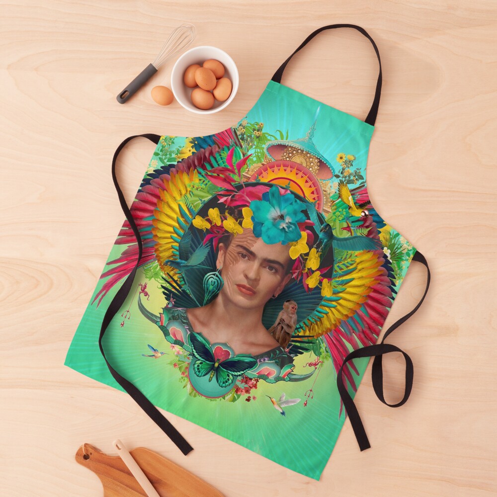 Frida Kahlo Tribute Tropical Apron