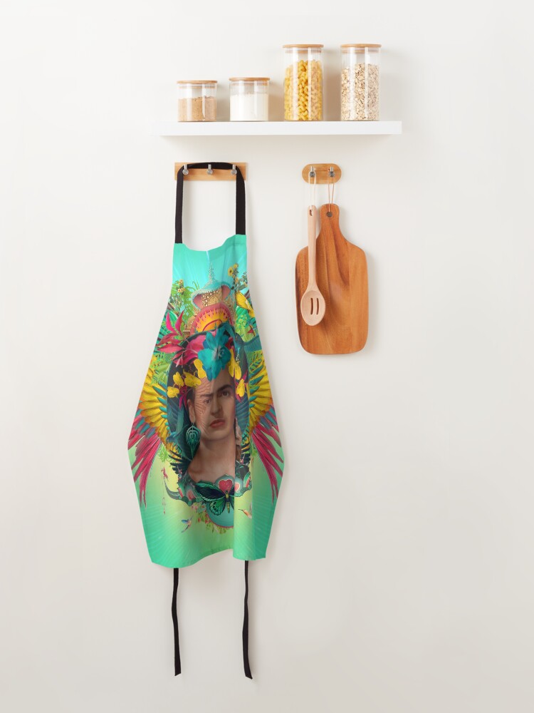 Alternate view of Frida Kahlo Tribute Tropical Apron