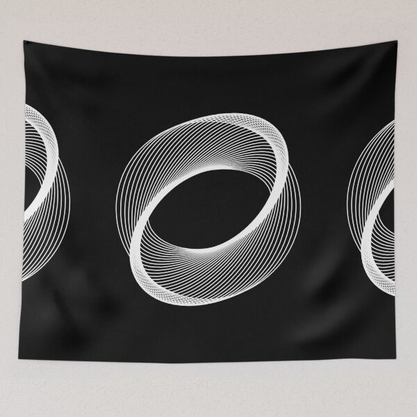Item preview, geometric colourful psychedelic ripple pattern black 7 designed and sold by kyds.