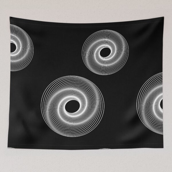 Item preview, geometric colourful psychedelic ripple pattern black 8 designed and sold by kyds.