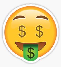 Emoji Money Stickers Redbubble - money face emoji sticker sticker