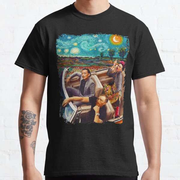 Vincent-Van-Gogh-Frida-Salvador-Dali-Banksy-voiture T-shirt classique