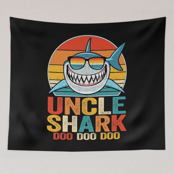 Item preview, Uncle Shark Doo Doo Doo Funny Retro Dad Shark Men designed and sold by Renergie.