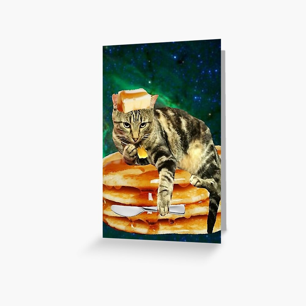 "butter on head cat" Greeting Card by tacoelgato Redbubble