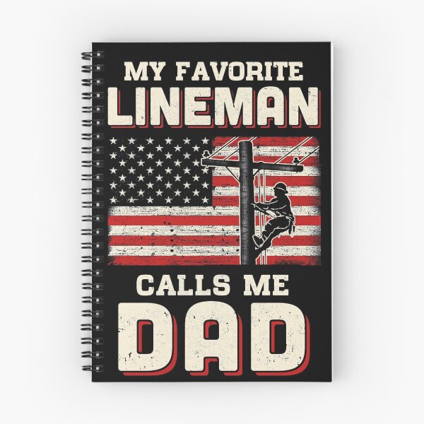 Item preview, My Favorite Lineman Calls Me Dad USA Flag Fathers Day designed and sold by cadieuxart.