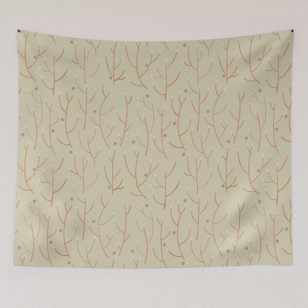 Item preview, Branches pattern in green designed and sold by Happy Mouse Studio.