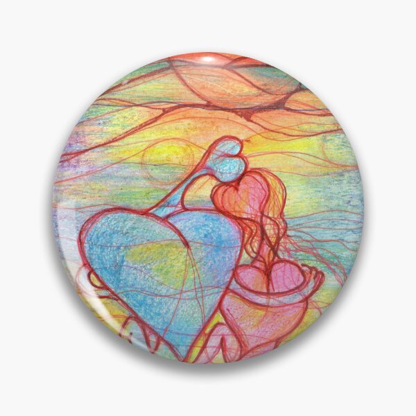 Item preview, Neuroart, Abstract colorful loving hearts at sunset designed and sold by VikitaSolomakha.