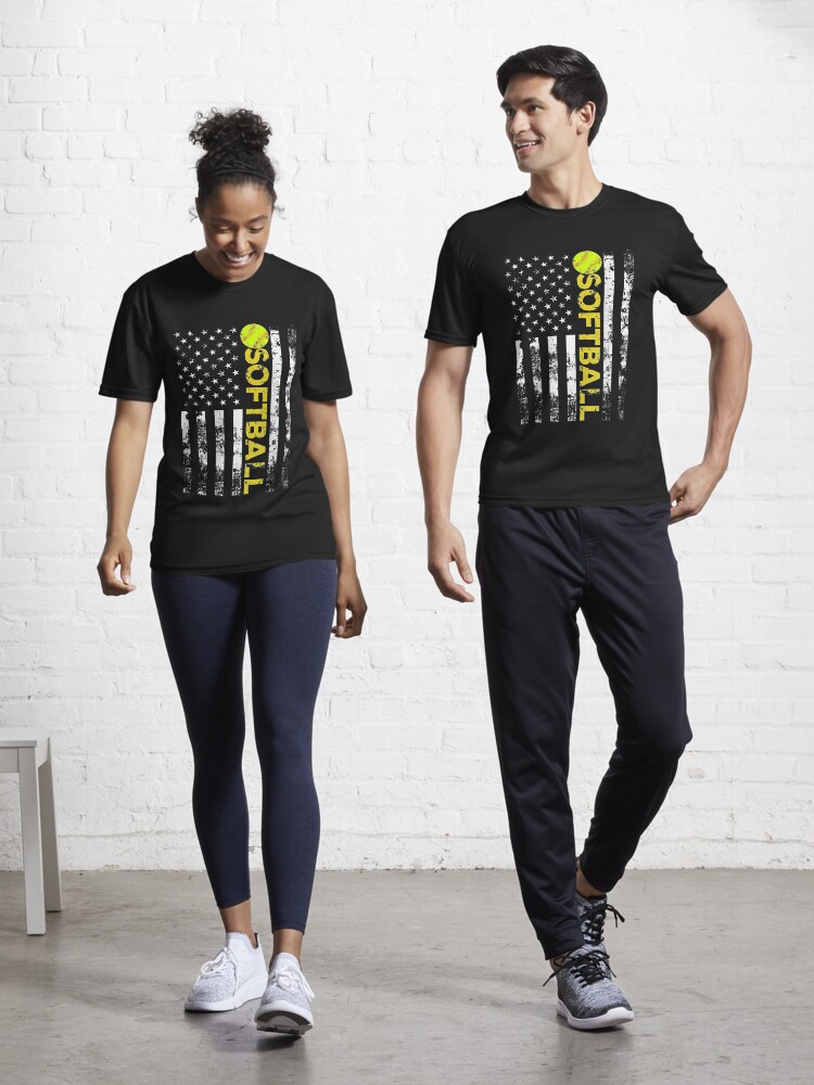 American Flag Softball Team Gift T-Shirt American Flag Softball Team Gift T-Shirt