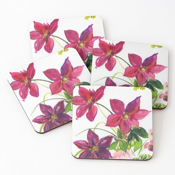 Item preview, magenta clematises designed and sold by kosarandrea.