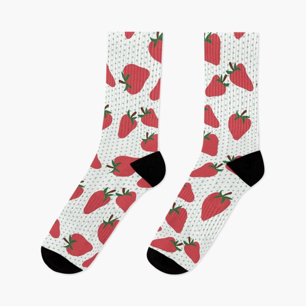Aperçu de l'œuvre Fraises à pois vert menthe créée et vendue par LavenderMint.