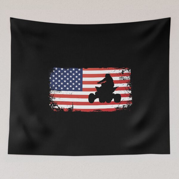 Artikelvorschau, Quad Biker America Flag Motivational USA Offroading entworfen und verkauft von Scratches Tees.