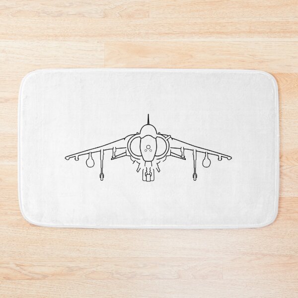 Item preview, Hawker Harrier jump jet fighter aircraft outline graphic (black) designed and sold by soitwouldseem.