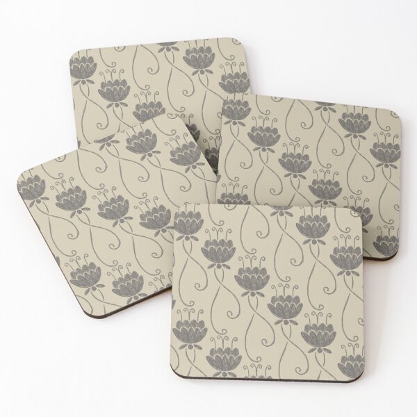 Item preview, Etched flowers pattern designed and sold by Happy Mouse Studio.