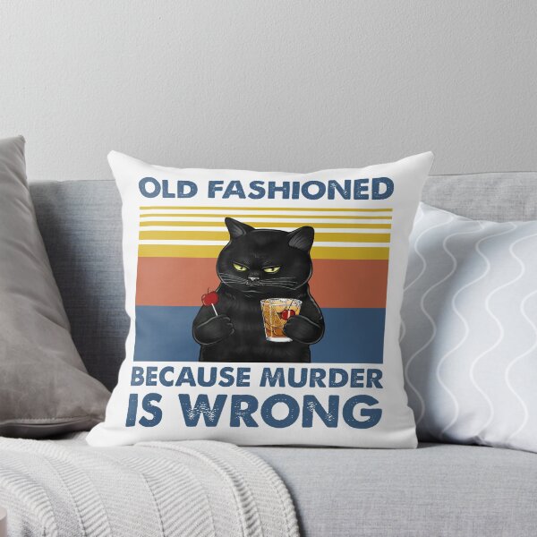 Item preview, Old Fashioned Because Murder Is Wrong Black Cat Vintage Shirt designed and sold by Newbalances70.