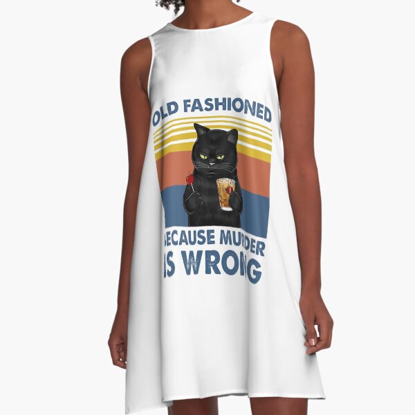 Item preview, Old Fashioned Because Murder Is Wrong Black Cat Vintage Shirt designed and sold by Newbalances70.