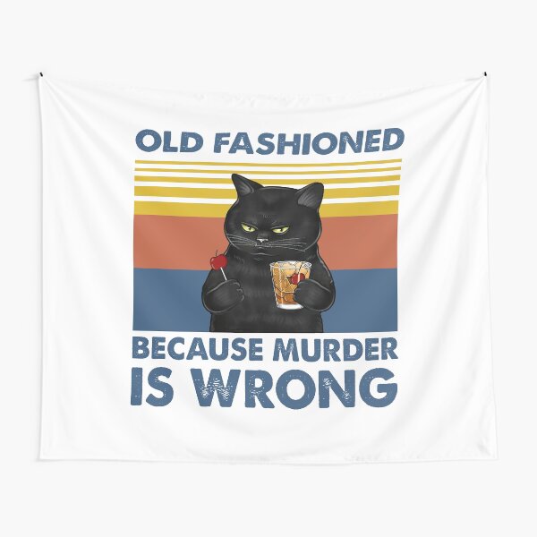 Item preview, Old Fashioned Because Murder Is Wrong Black Cat Vintage Shirt designed and sold by Newbalances70.