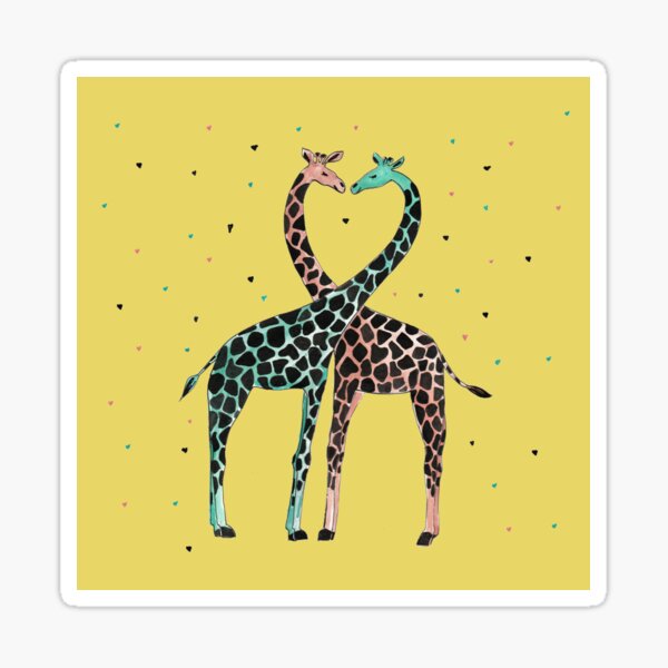 Valentine giraffes Sticker