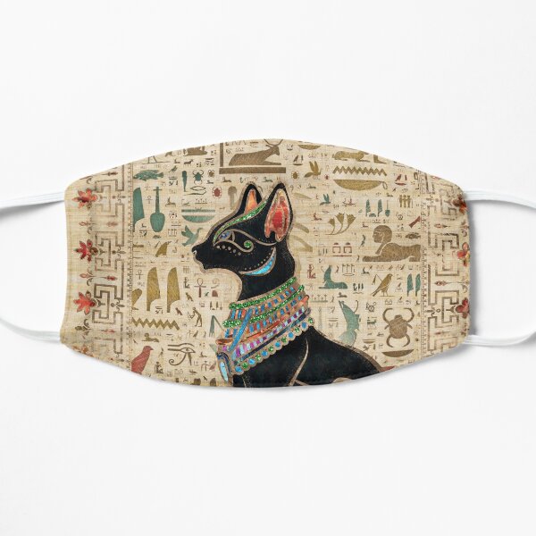 Egyptian Cat - Bastet on papyrus Flat Mask