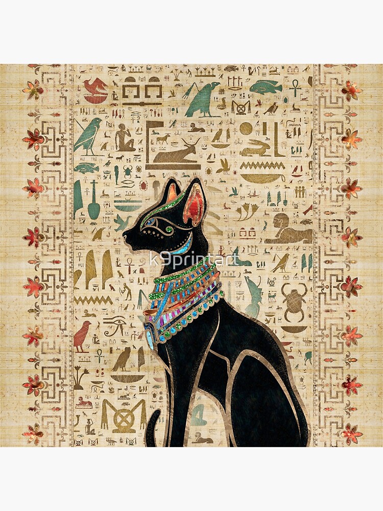 エジプト ビンテージポスター 猫 Bastet Cat by M. Azmycat