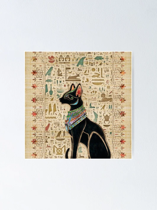 Egyptian Cat - Bastet on papyrus