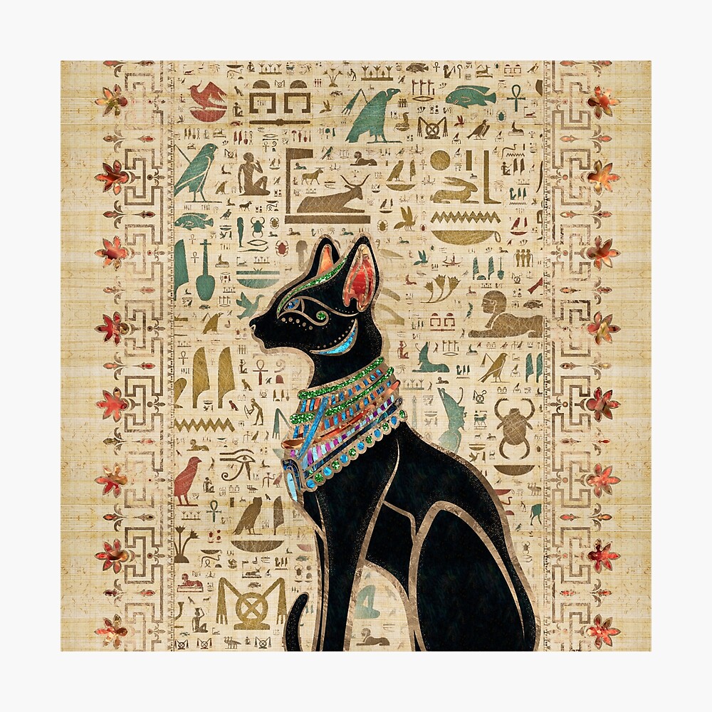 エジプト ビンテージポスター 猫 Bastet Cat by M. Azmy