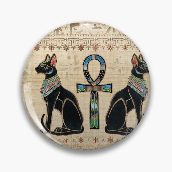 Aperçu de l'œuvre Chats égyptiens et croix ankh créée et vendue par k9printart.