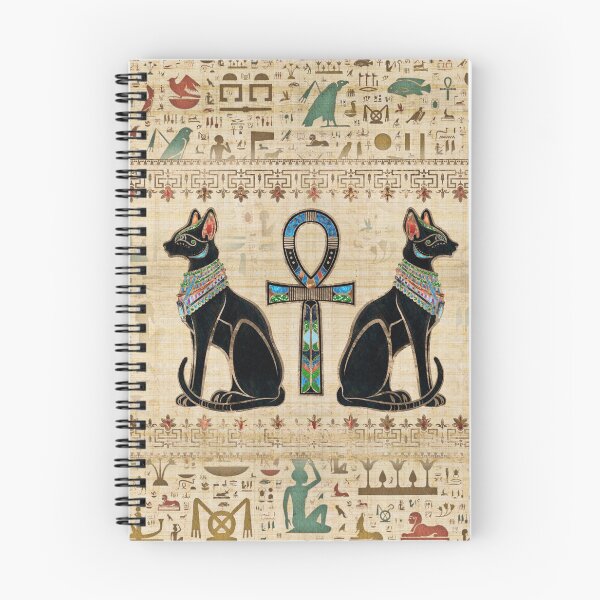 Item preview, Egyptian Cats and ankh cross designed and sold by k9printart.
