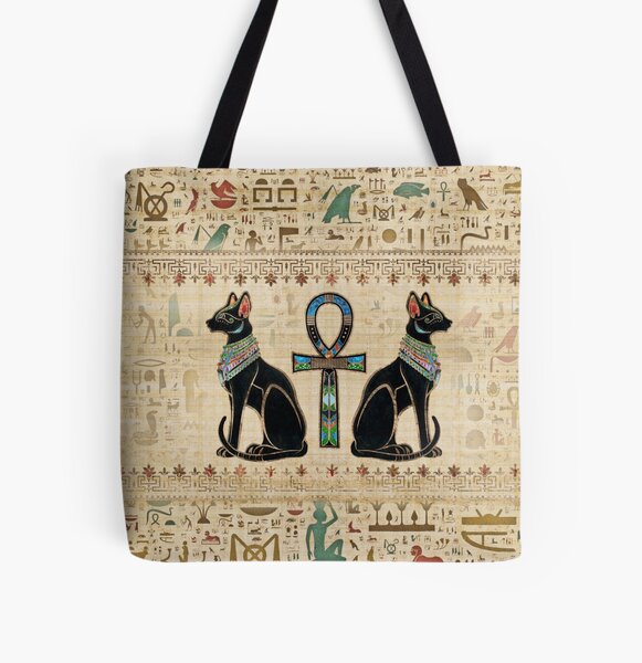 Item preview, Egyptian Cats and ankh cross designed and sold by k9printart.