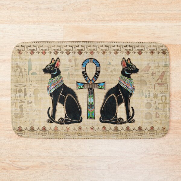 Item preview, Egyptian Cats and ankh cross designed and sold by k9printart.