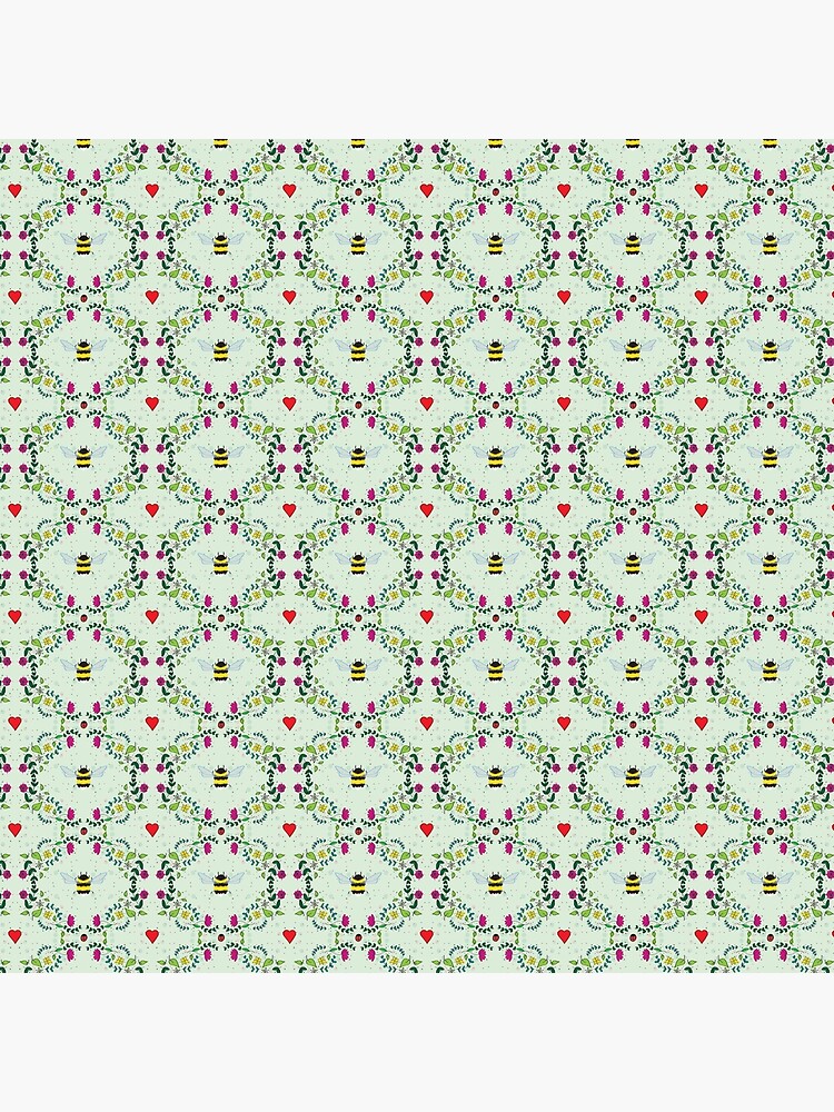 ditsy floral bee pattern by nellymcrico
