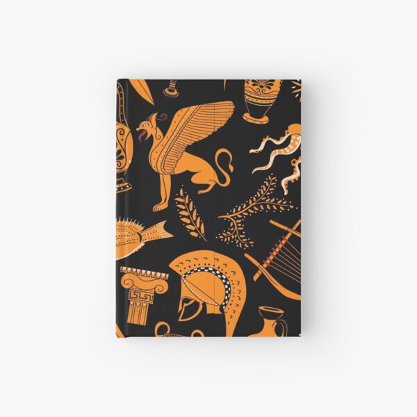 Ancient Greek Red Figure Pottery Pattern Hardcover Journal