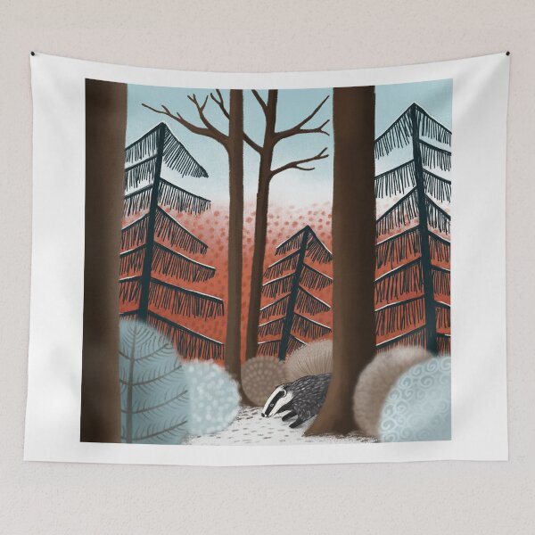 Item preview, Badger in the forest designed and sold by Jabalou.