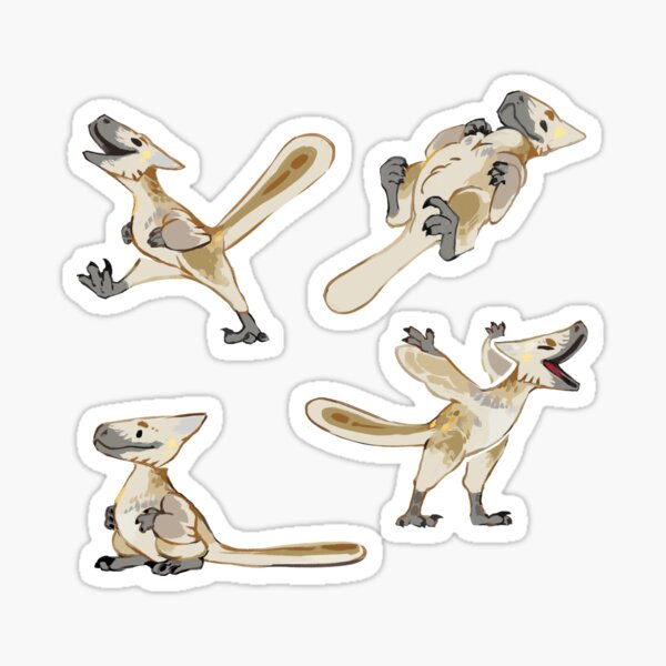 Fluffy raptors Sticker