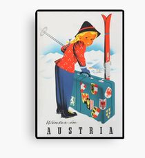 Winter in Austria Vintage Travel Poster Canvas Print