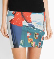 Winter in Austria Vintage Travel Poster Mini Skirt