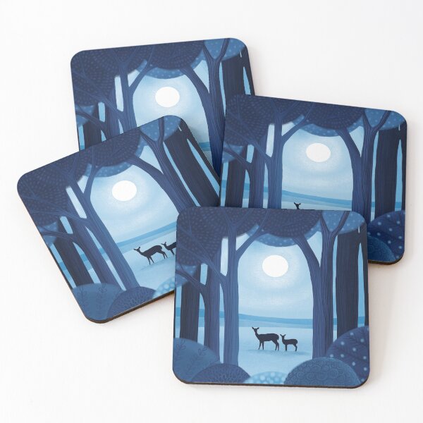 Item preview, Deer forest night designed and sold by Jabalou.