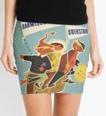 Austria, Germany Bavarian Alps Vintage Travel Poster Mini Skirt