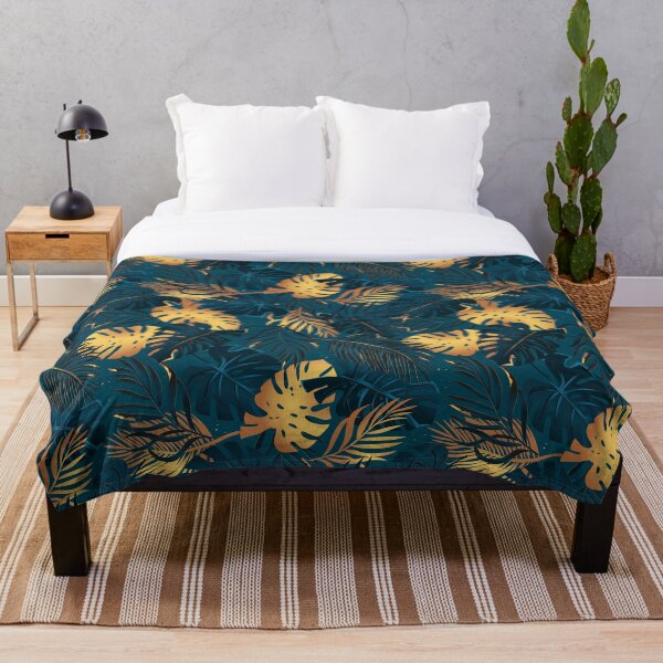Item preview, Luxury Tropical Palm Leaves Dark Background designed and sold by galunga-art.