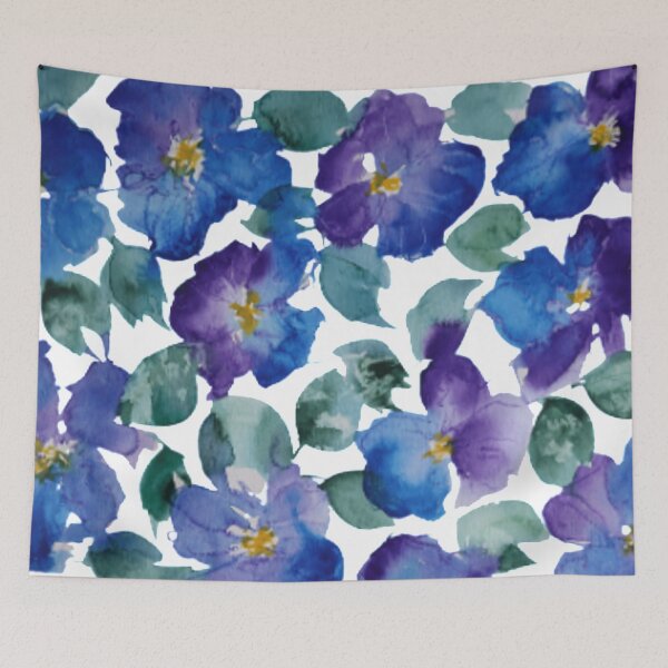 Item preview, Purple Pansy Flowers Painting designed and sold by Karlena Lewin Studio.