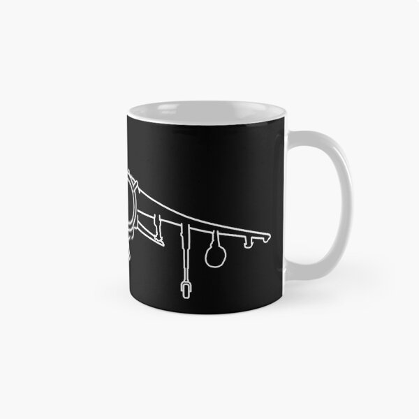 Item preview, Hawker Harrier jump jet fighter aircraft outline graphic (white) designed and sold by soitwouldseem.