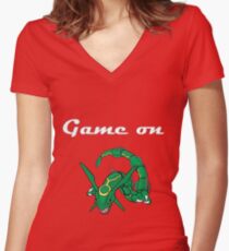 Game on Rayquaza Women's Fitted V-Neck T-Shirt