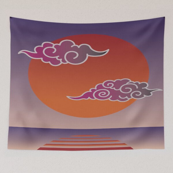 Item preview, Japanese Wind Clouds and Sunset | Japanese Wind Clouds and Sunset Graphic designed and sold by WilsonCreekArts.