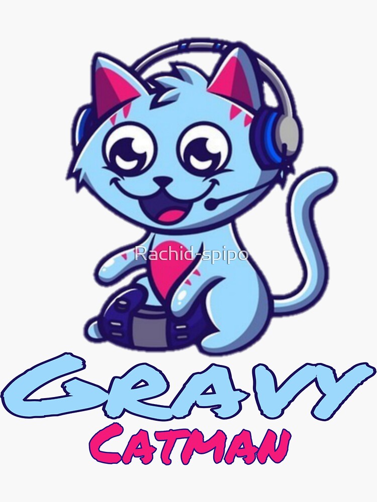"Gravycatman gamer " Sticker for Sale by Rachidspipo Redbubble
