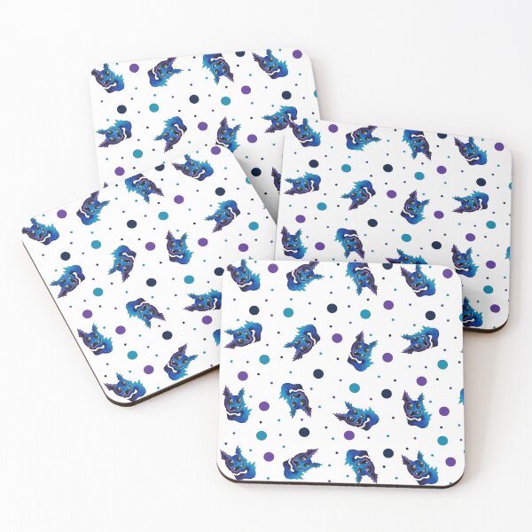 Item preview, Be Weird - creepy cute blue creature pattern (white) designed and sold by zazuzanta.