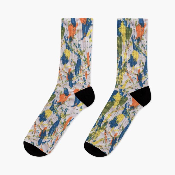 Item preview, Splashes of paint abstract blue orange green yellow designed and sold by FrauStine.