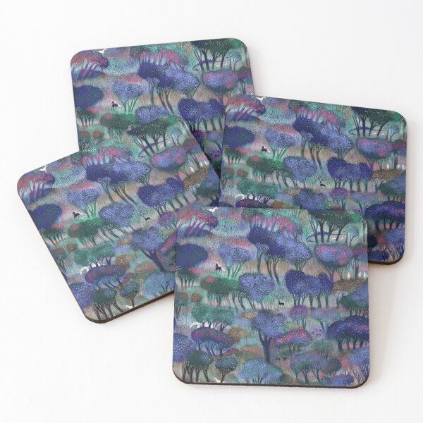Item preview, Fairytale magic forest with dragons, fairies, unicorns and jackalopes designed and sold by Rebecca Reck Art.