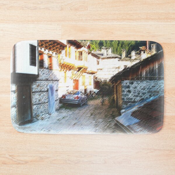 Item preview, Bulgarian Old Stone Path And Vintage Houses designed and sold by LuckyKermit.