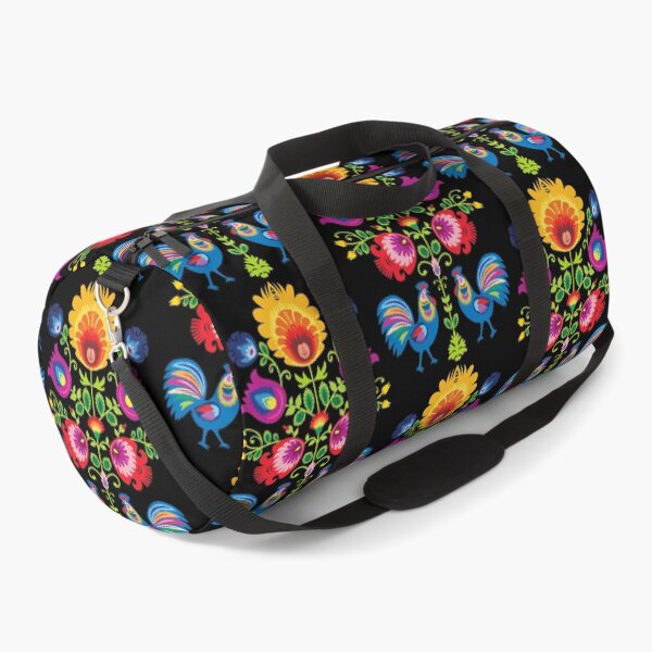 Item preview, Folk composition with flowers and roosters - wycinanki on black designed and sold by FK-UK.