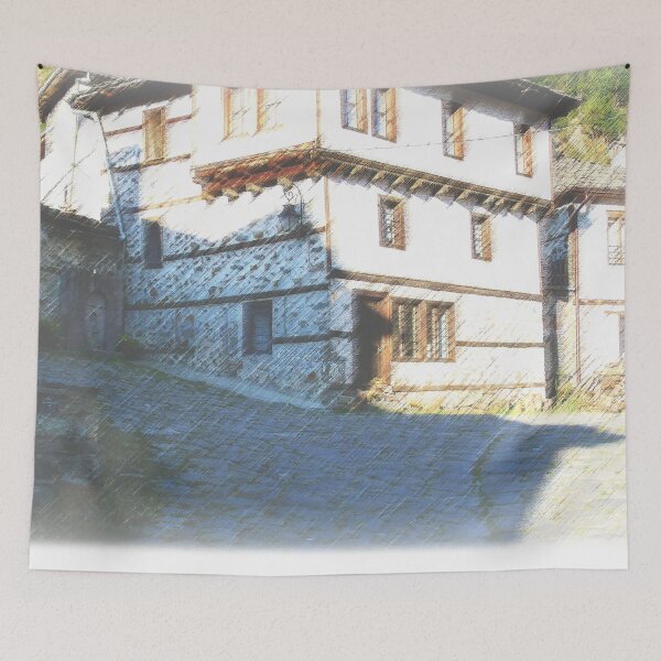Item preview, Bulgarian Old Stone Path And Old House designed and sold by LuckyKermit.