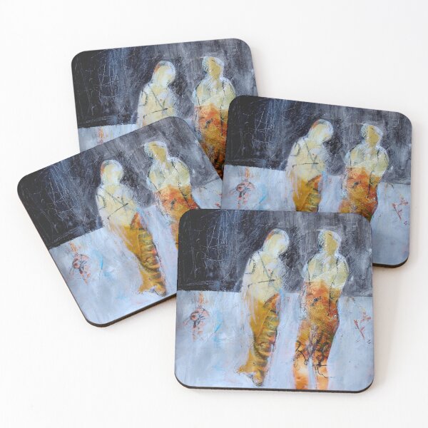 Item preview, semi-abstract figurative painting "Encounter" designed and sold by Karen Hammat.
